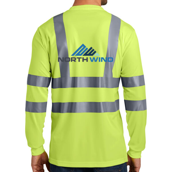 Printed Back - Ansi 107 Class 3 Long Sleeve Snag Resistant Reflective T Shirt Thumbnail