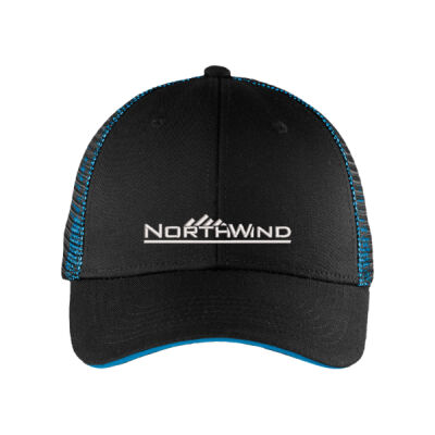 Embroidered - Double Mesh Snapback Sandwich Bill Cap Thumbnail