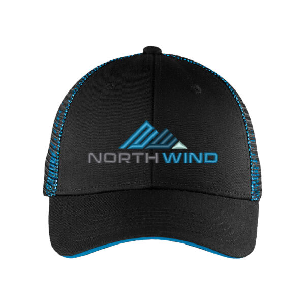 Embroidered - Double Mesh Snapback Sandwich Bill Cap Thumbnail