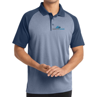 Embroidered  - PosiCharge ® RacerMesh ® Raglan Heather Block Polo Thumbnail
