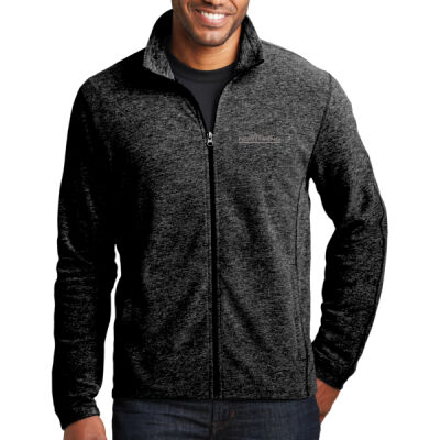 Embroidered - Heather Microfleece Full Zip Jacket Thumbnail