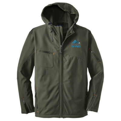 North Wind Embroidered - Textured Hooded Soft Shell Jacket Thumbnail