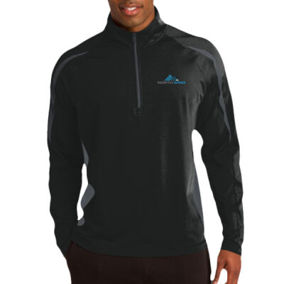 Embroidered - Sport Wick ® Stretch 1/2 Zip Colorblock Pullover Thumbnail