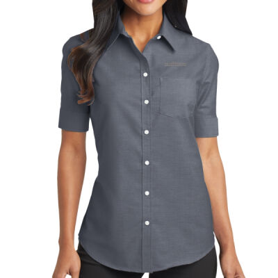 Embroidered - Ladies Short Sleeve SuperPro Oxford Shirt Thumbnail