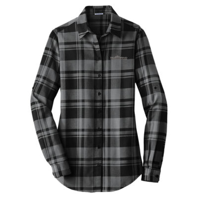 Embroidered - Ladies Plaid Flannel Tunic Thumbnail