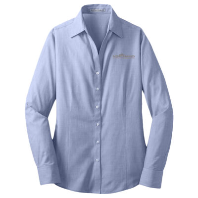 Embroidered - Ladies Crosshatch Easy Care Shirt Thumbnail