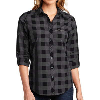 Embroidered - Ladies Everyday Plaid Shirt Thumbnail