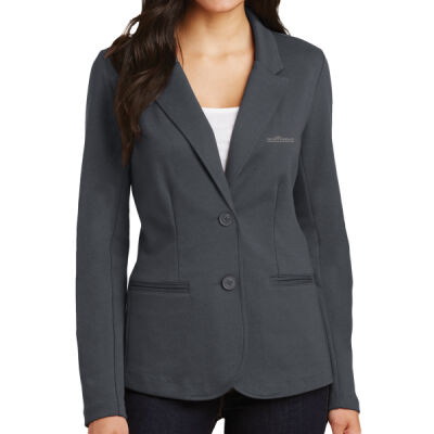 Embroidered - Ladies Knit Blazer Thumbnail