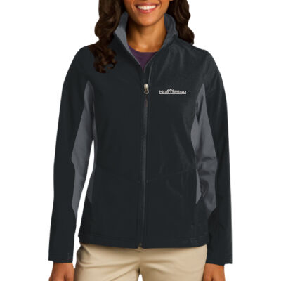 Embroidered - Ladies Core Colorblock Soft Shell Jacket Thumbnail