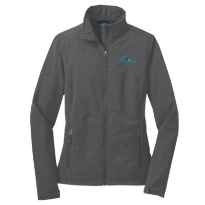 Embroidered - Ladies Shaded Crosshatch Soft Shell Jacket Thumbnail