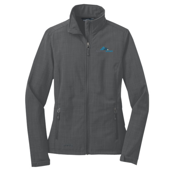 Embroidered - Ladies Shaded Crosshatch Soft Shell Jacket Thumbnail
