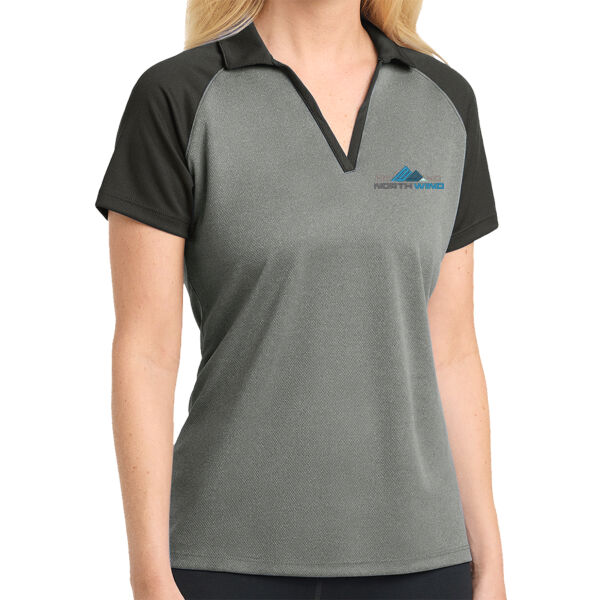 Embroidered - Ladies PosiCharge ® RacerMesh ® Raglan Heather Block Polo Thumbnail