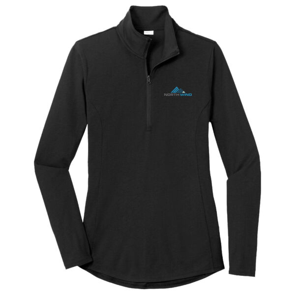 Embroidered - Ladies PosiCharge ® Tri Blend Wicking 1/4 Zip Pullover Thumbnail