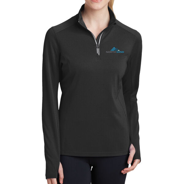 Embroidered - Ladies Sport Wick ® Textured 1/4 Zip Pullover Thumbnail