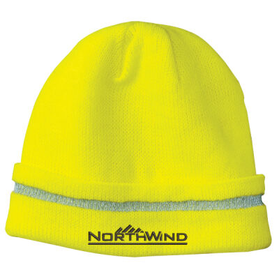 Embroidered  - Enhanced Visibility Beanie with Reflective Stripe Thumbnail