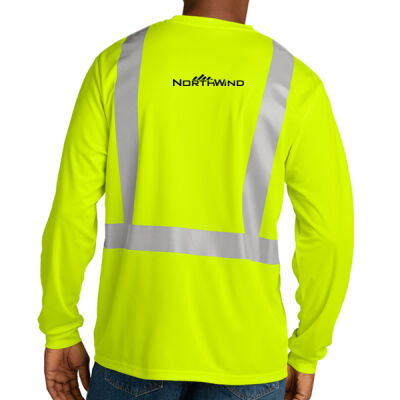 Printed Back - Ansi 107 Class 2 Mesh Long Sleeve Tee Thumbnail