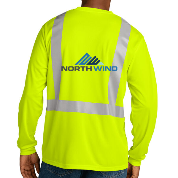 Printed Back - Ansi 107 Class 2 Mesh Long Sleeve Tee Thumbnail