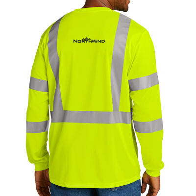 Printed Back - Ansi 107 Class 3 Mesh Long Sleeve Tee Thumbnail