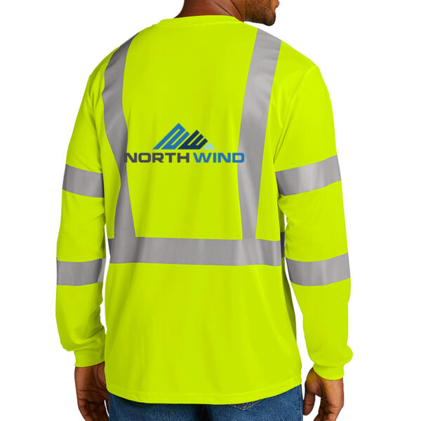 Printed Back - Ansi 107 Class 3 Mesh Long Sleeve Tee Thumbnail