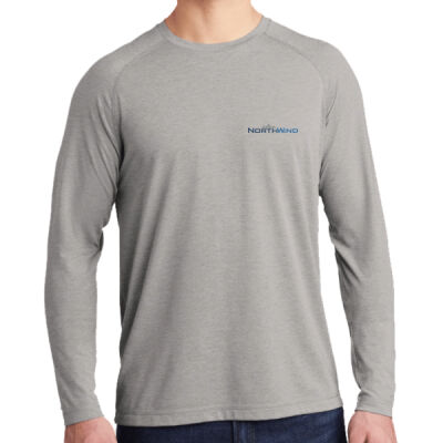 Crest Print  - PosiCharge &#174; Long Sleeve Tri Blend Wicking Raglan Tee Thumbnail