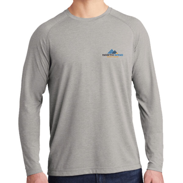 Crest Print  - PosiCharge ® Long Sleeve Tri Blend Wicking Raglan Tee Thumbnail