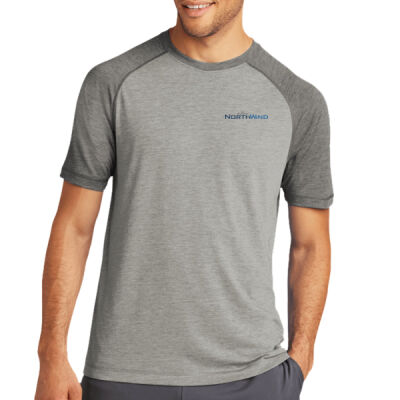 Crest Print  - PosiCharge &#174; Tri Blend Wicking Raglan Tee Thumbnail