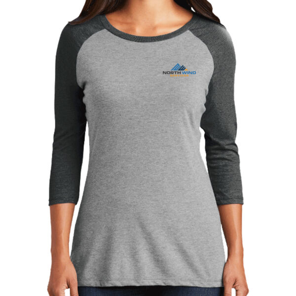 Crest Print  - Women's Perfect Tri ® 3/4 Sleeve Raglan Thumbnail