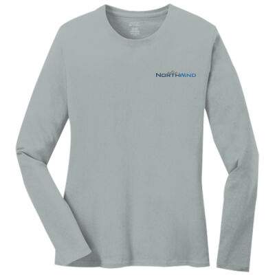 Crest Print  - Ladies Long Sleeve Core Cotton Tee Thumbnail