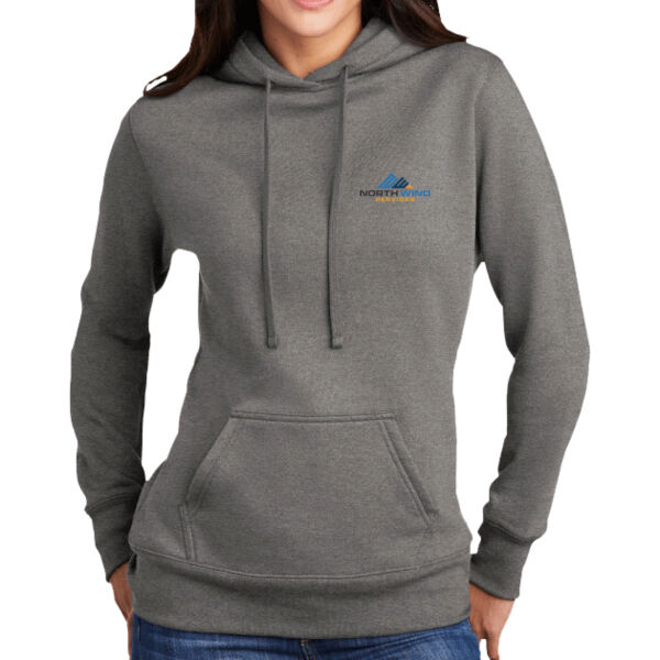 Crest Print  - Ladies Core Fleece Pullover Hooded Sweatshirt Thumbnail