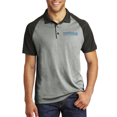 Embroidered  Wellness  - PosiCharge ® RacerMesh ® Raglan Heather Block Polo Thumbnail