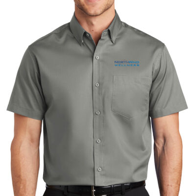 Embroidered  Wellness  - Short Sleeve SuperPro Twill Shirt Thumbnail
