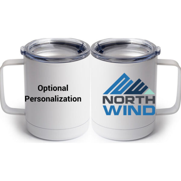 Printed Personalized - 10 oz. White Stainless Steel Coffee Mug Thumbnail
