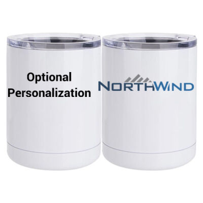 Printed Personalized - 10 oz White Stainless Steel Short Tumbler Thumbnail