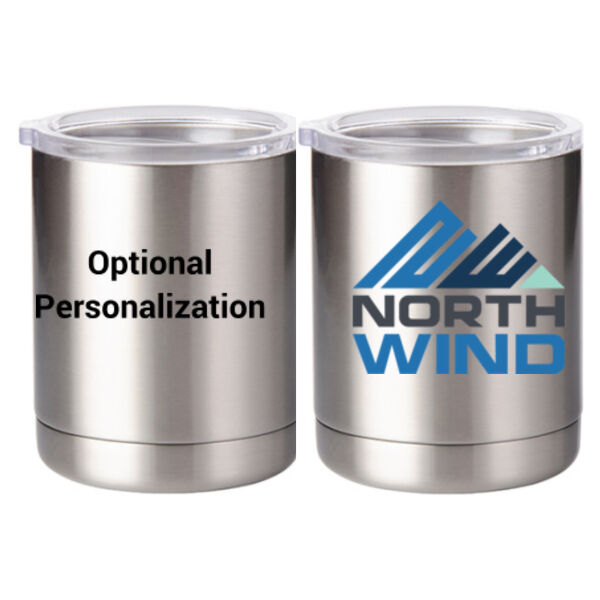 Printed Personalized - 10 oz. Silver Stainless Steel Short Tumbler Thumbnail
