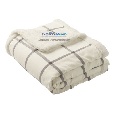 Embroidered Personalized - Flannel Sherpa Blanket Thumbnail