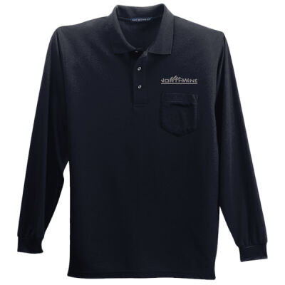 Embroidered Logo  - Long Sleeve Silk Touch™ Polo with Pocket Thumbnail