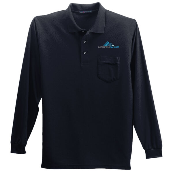 Embroidered  - Long Sleeve Silk Touch™ Polo with Pocket Thumbnail