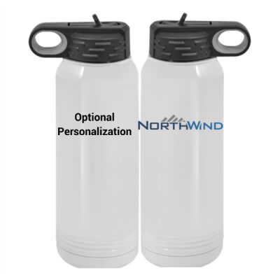 Printed Personalized - Custom 30 oz. White Stainless Steel Vacuum Insulated Water Bottle Thumbnail