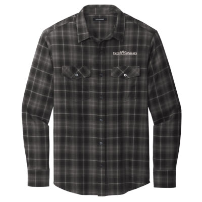 Embroidered  - Long Sleeve Ombre Plaid Shirt Thumbnail