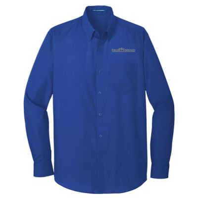 Embroidered  - Tall Long Sleeve Carefree Poplin Shirt Thumbnail