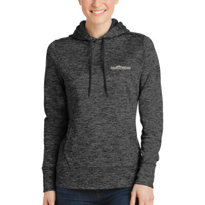 Embroidered - Ladies PosiCharge &#174; Electric Heather Fleece Hooded Pullover Thumbnail