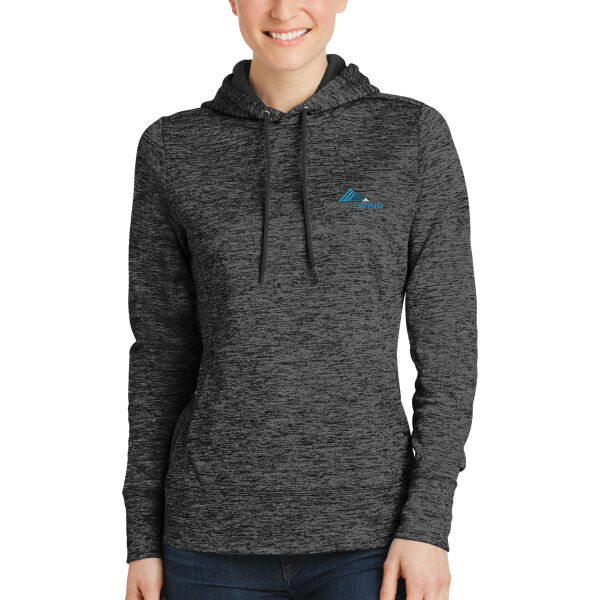 Embroidered - Ladies PosiCharge ® Electric Heather Fleece Hooded Pullover Thumbnail