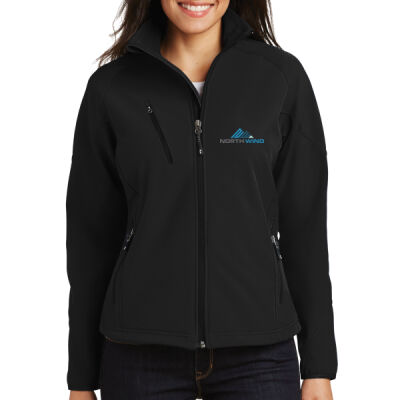 Embroidered  - Ladies Textured Soft Shell Jacket Thumbnail