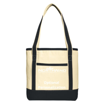 North Wind Printed Personalized - Medium Cotton Canvas Boat Tote Thumbnail