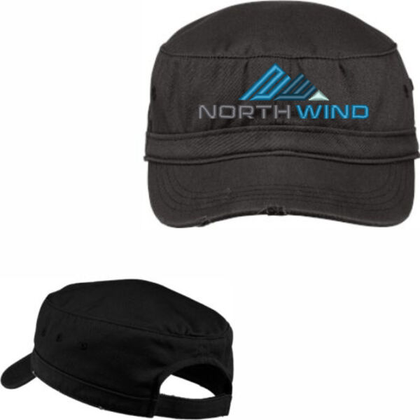 Embroidered  - Distressed Military Hat Thumbnail