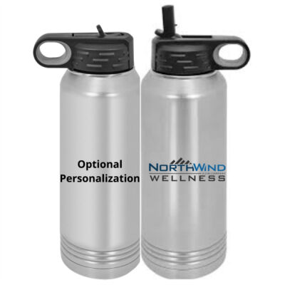 WC Printed Personalized  -  Custom 30 oz. NO MINIMUM Silver Stainless Steel Vacuum Insulated Water Bottle Thumbnail