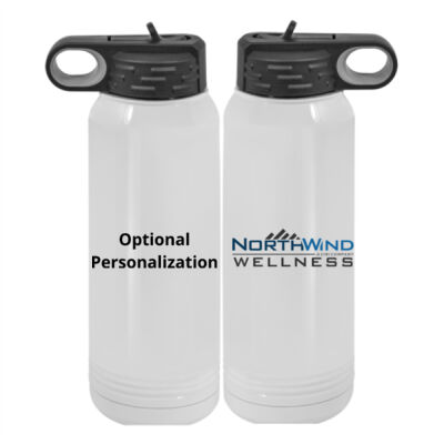 WC Printed Personalized  - Custom 30 oz. NO MIMINUM White Stainless Steel Vacuum Insulated Water Bottle Thumbnail