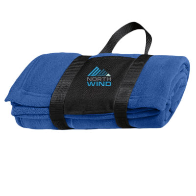 North Wind Embroidered - Fleece Blanket with Carrying Strap Thumbnail
