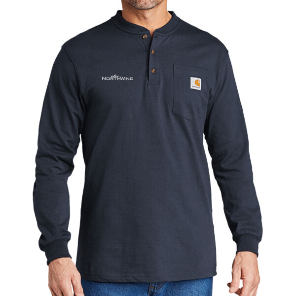 Printed  - Long Sleeve Henley T Shirt Thumbnail