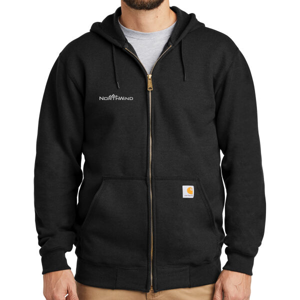 Printed  - Midweight Hooded Zip Front Sweatshirt Thumbnail